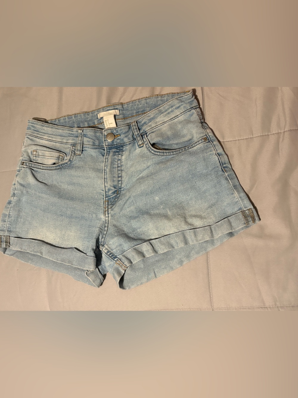 Light Blue Denim Women's Shorts H&M